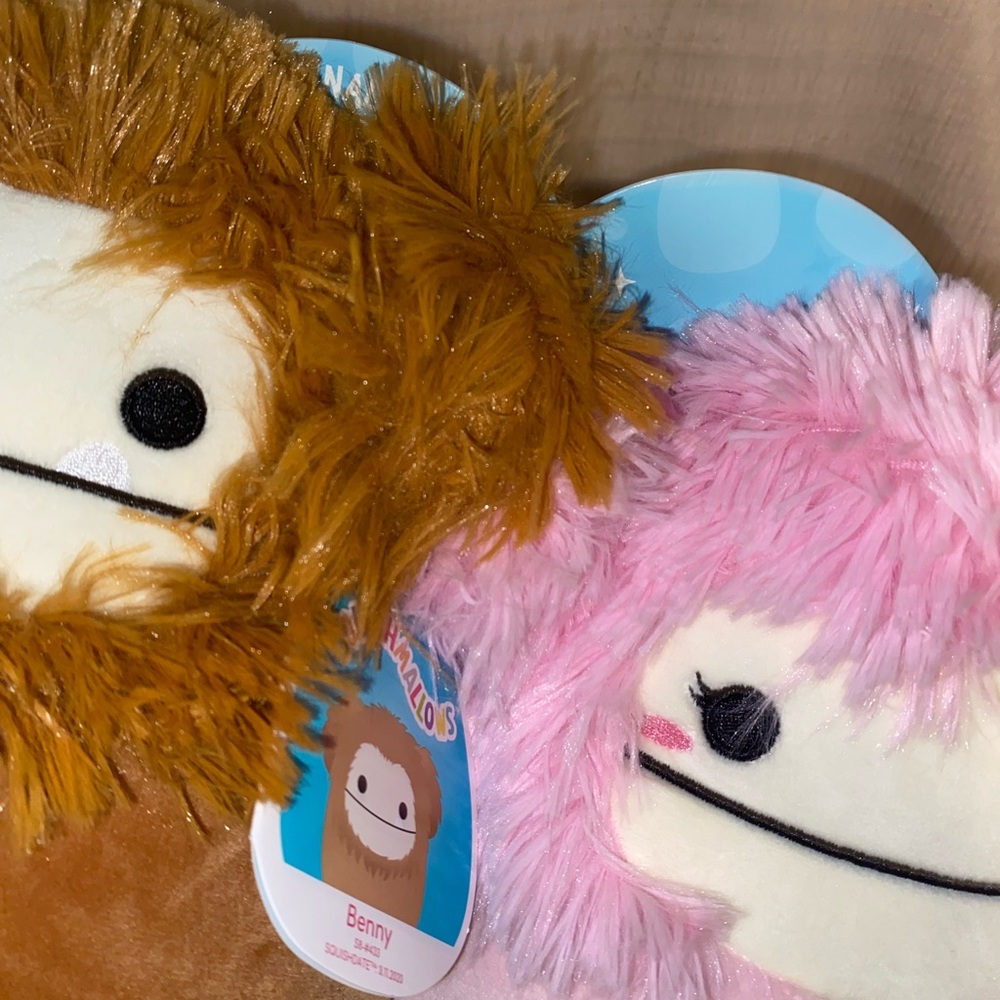 Squishmallow Benny and Brina the Bigfoots valentines  bundle set 8” - Picture 7 of 7